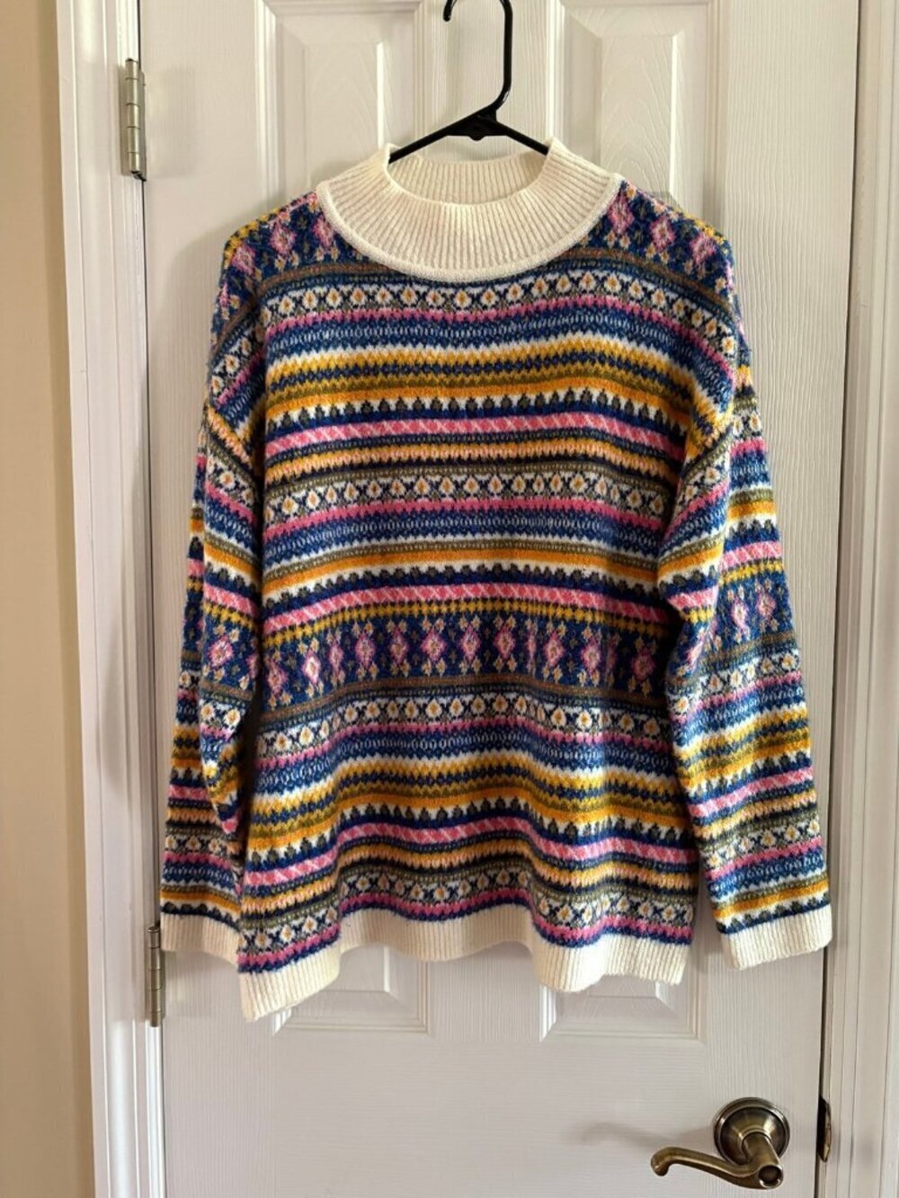 Talbots Patterned Mock Neck Sweater - Picture 1 of 3